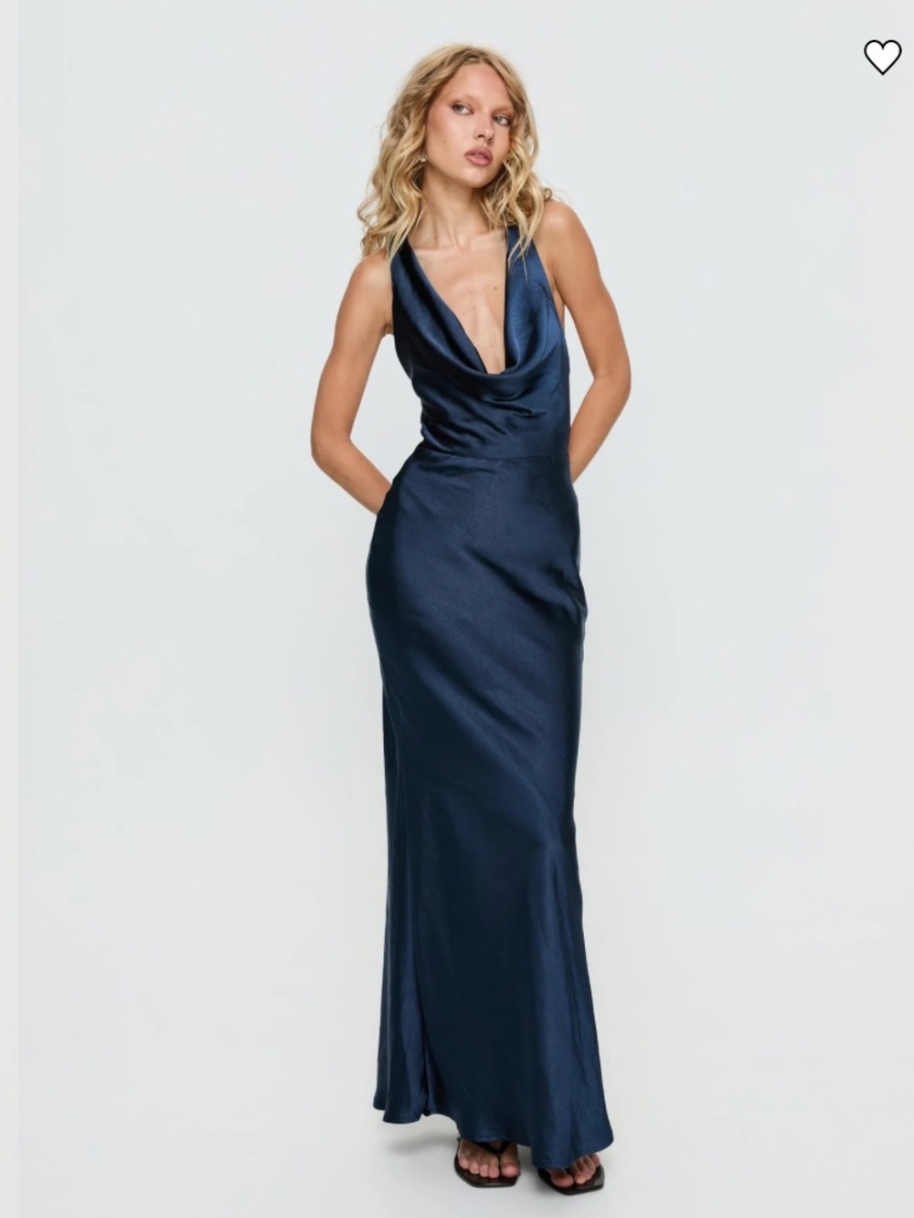 Princess Polly - Aubrienna Cowl Neck Maxi Dress Navy